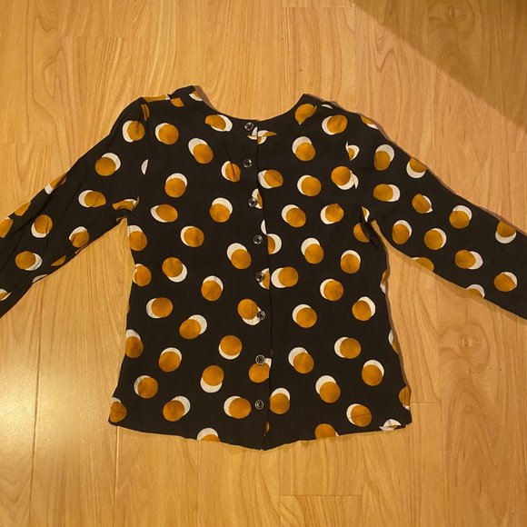 Kachel x Anthropologie Polka Dot Button Back Top Blouse Size 8 - Picture 4 of 6